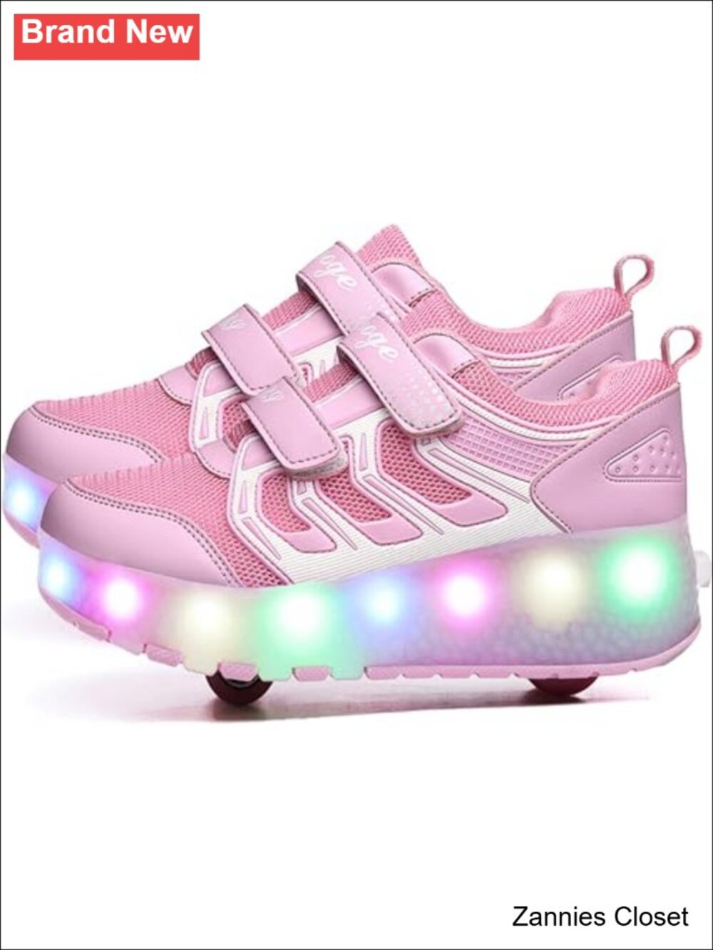 ✨Kids LED Light Up Roller Skate Sneakers Wheeled Shoes Rechargeable Rainbow